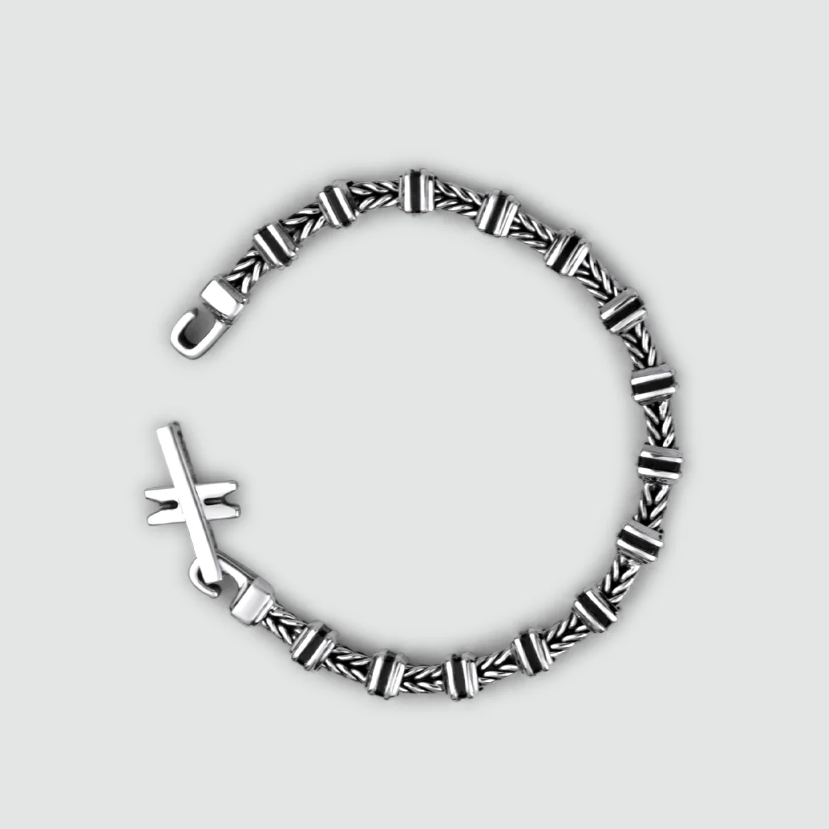 Khaled - Sterling Silver Brutalist Bracelet 6.5mm - Image 5