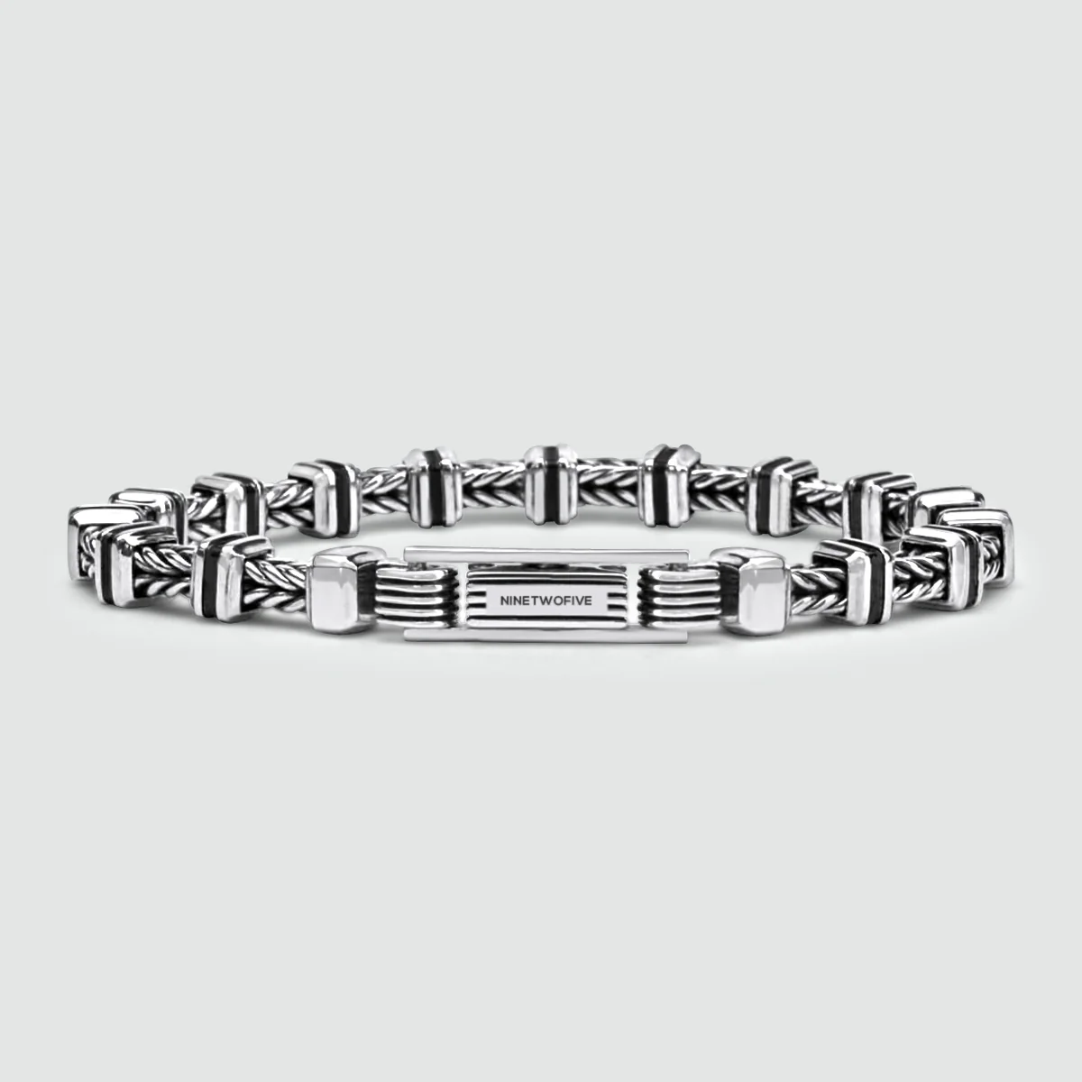 Khaled - Sterling Silver Brutalist Bracelet 6.5mm - Image 9