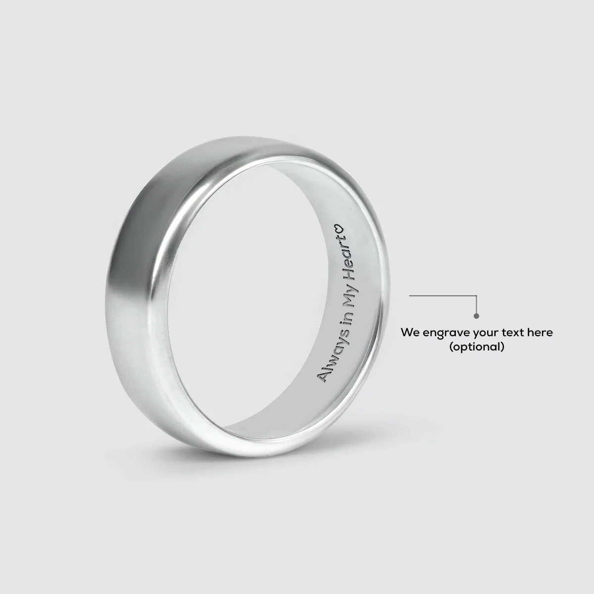 Malik - Plain Sterling Silver Ring 7mm - Image 3