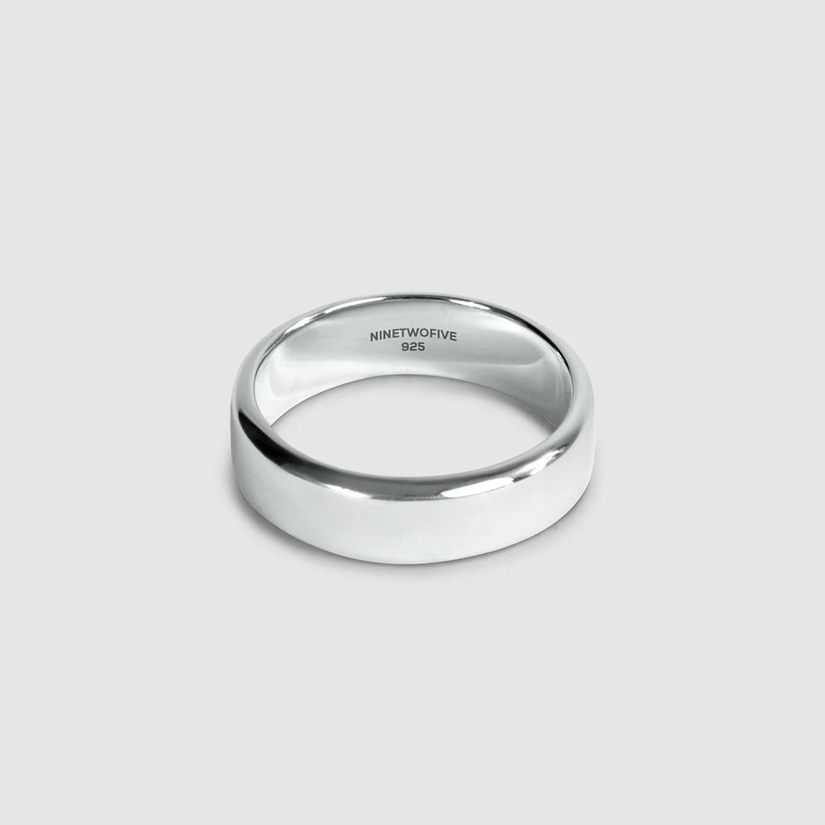 Malik - Plain Sterling Silver Ring 7mm - Image 5