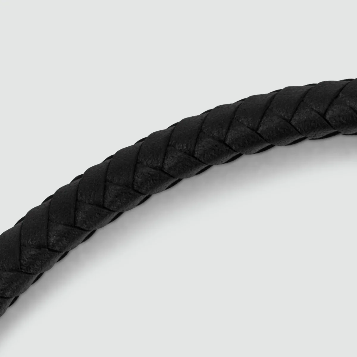 Mirel - Genuine Black Leather Bracelet with Sterling Silver 7mm - Image 10