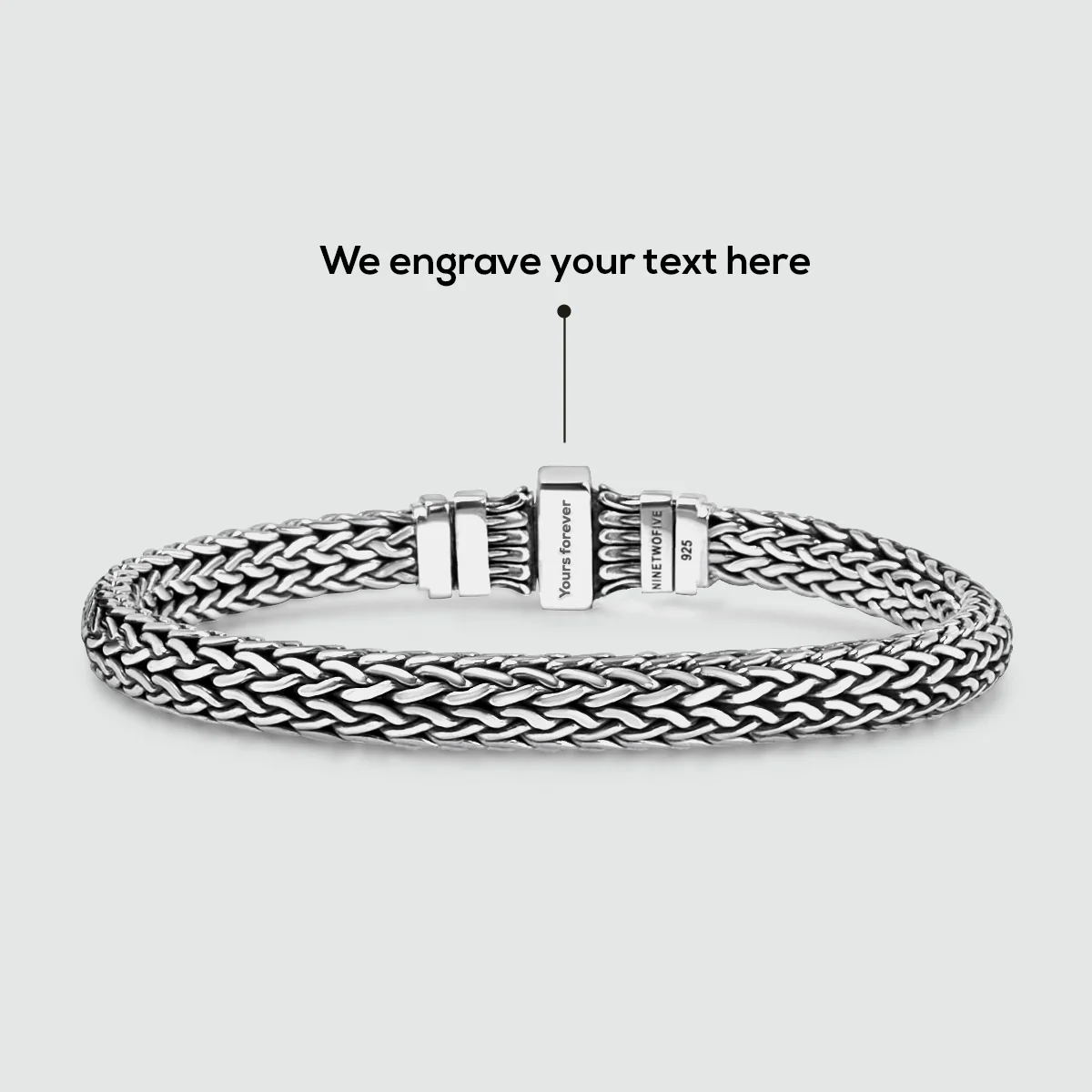 Mirza - Sterling Silver Braided Bracelet 7mm - Image 9