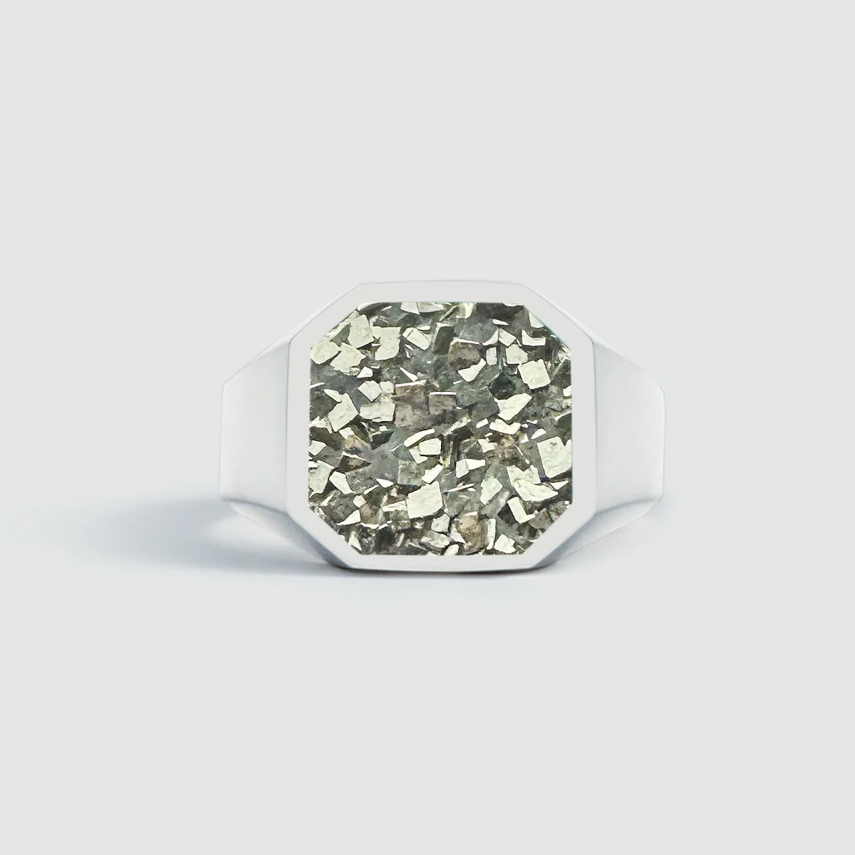 Mounim - Pyrite Druzy Signet Ring 13mm - Image 3