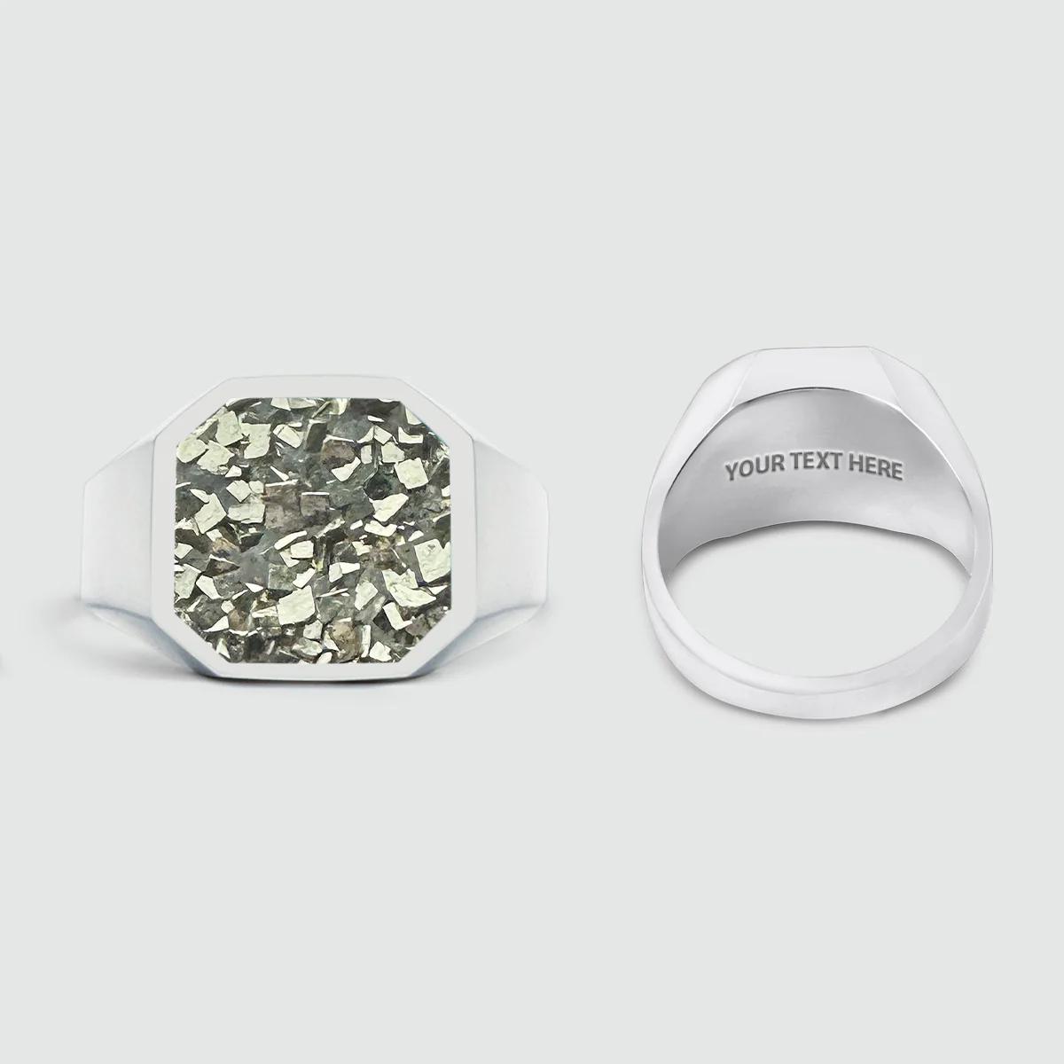 Mounim - Pyrite Druzy Signet Ring 13mm - Image 5