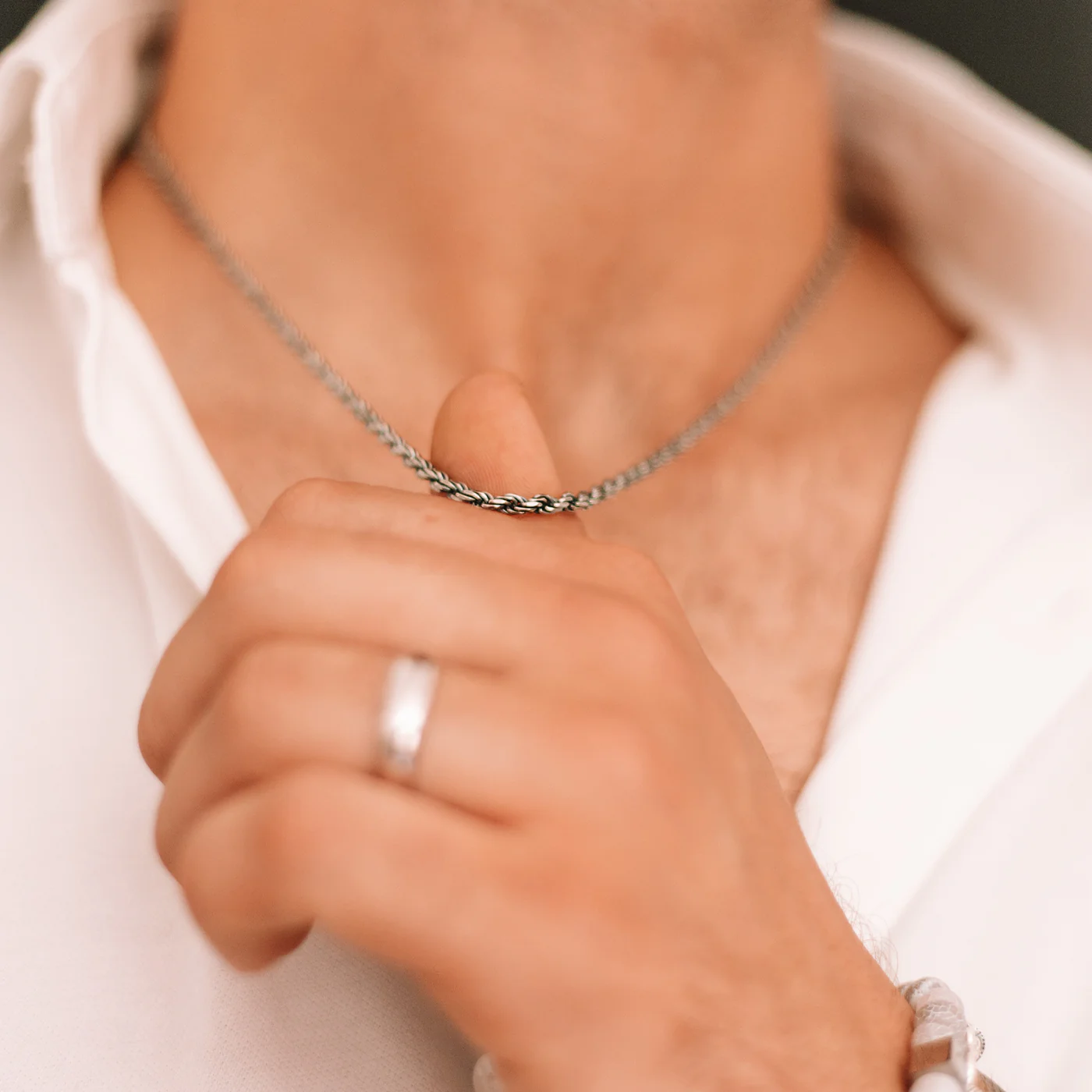 Munir - Sterling Silver Rope Chain Necklace 3mm - Image 10