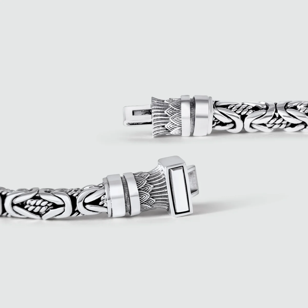 Murtaza - Egyptian Lotus Silver Byzantine Bracelet 7mm - Image 10