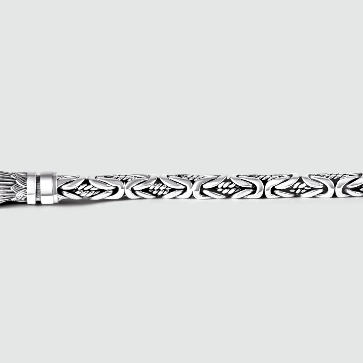 Murtaza - Egyptian Lotus Silver Byzantine Bracelet 7mm - Image 11