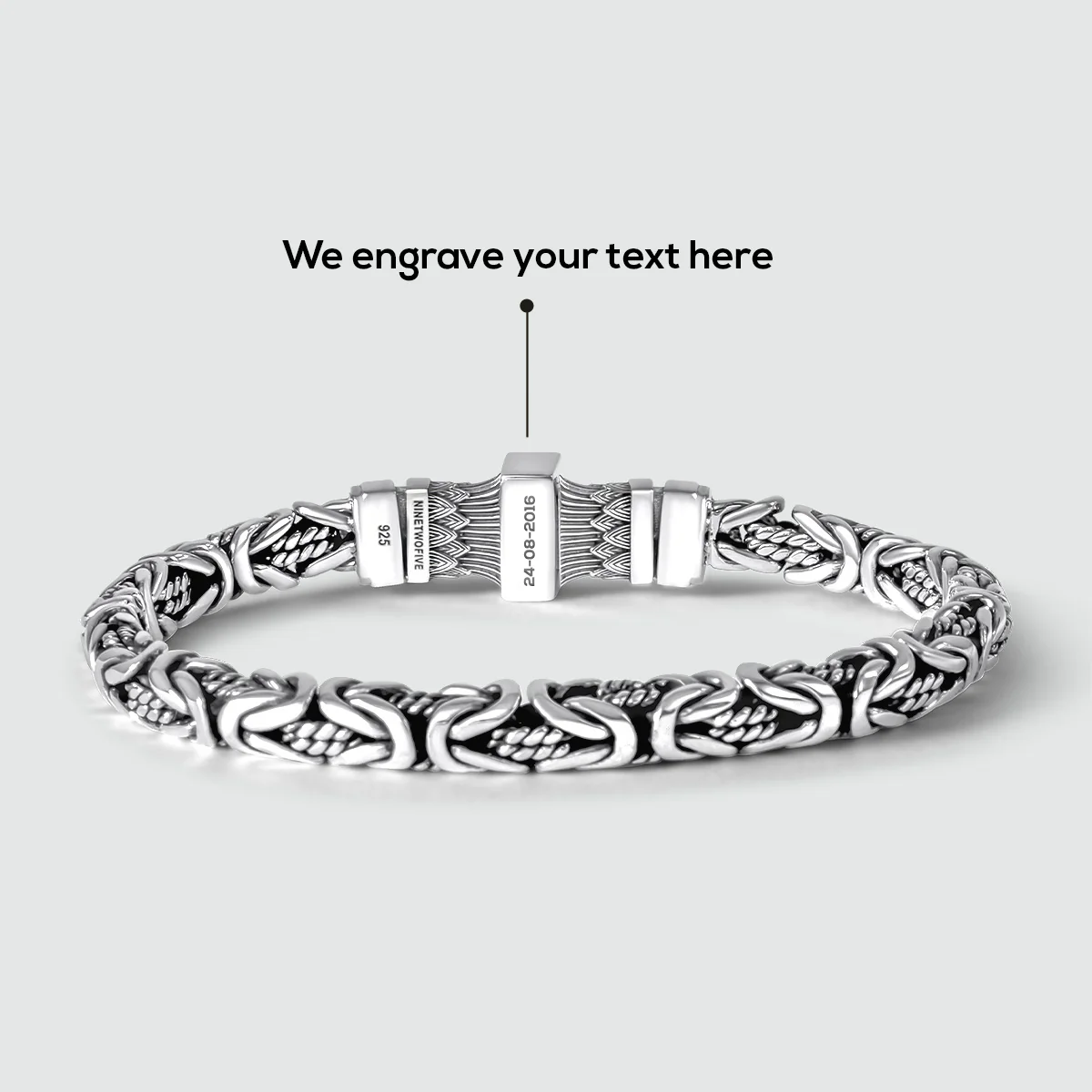 Murtaza - Egyptian Lotus Silver Byzantine Bracelet 7mm - Image 7
