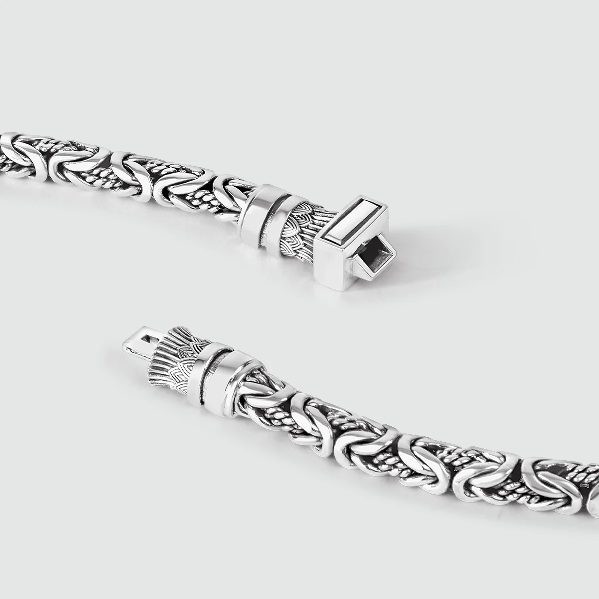 Murtaza - Egyptian Lotus Silver Byzantine Bracelet 7mm - Image 8