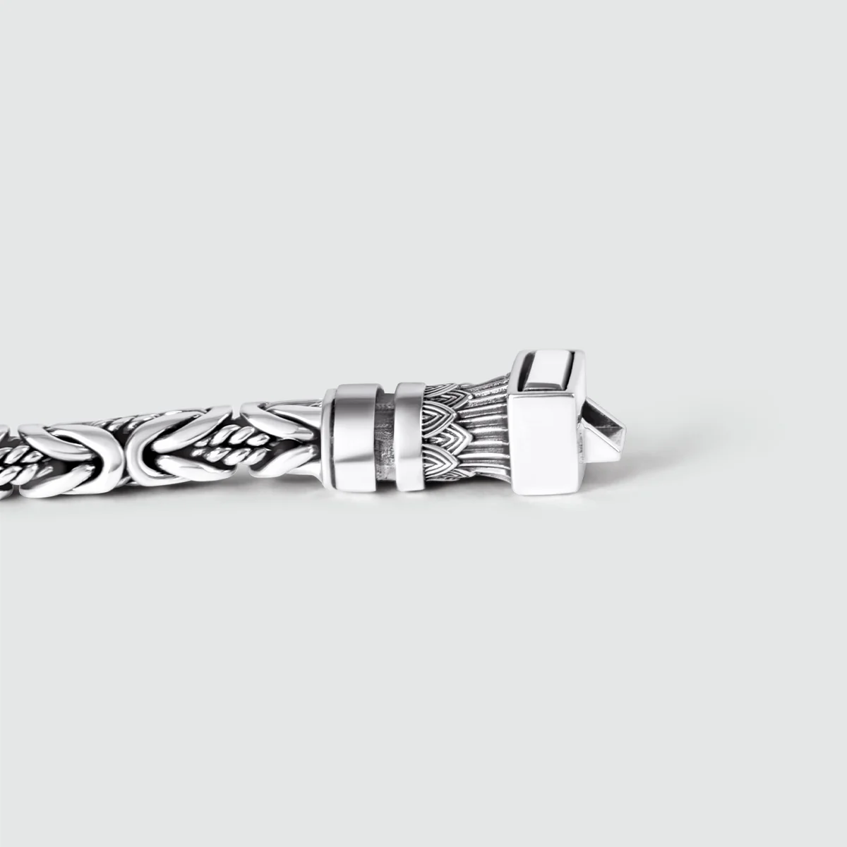 Murtaza - Egyptian Lotus Silver Byzantine Bracelet 7mm - Image 9