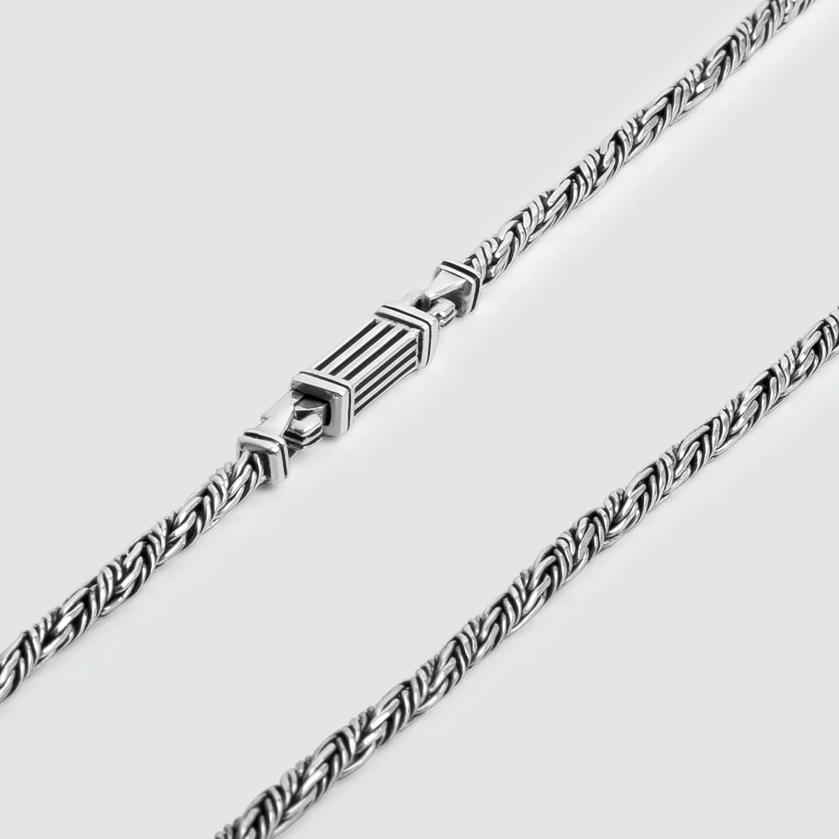 Nadir - Twisted Sterling Silver Rope Chain Necklace 3mm - Image 5
