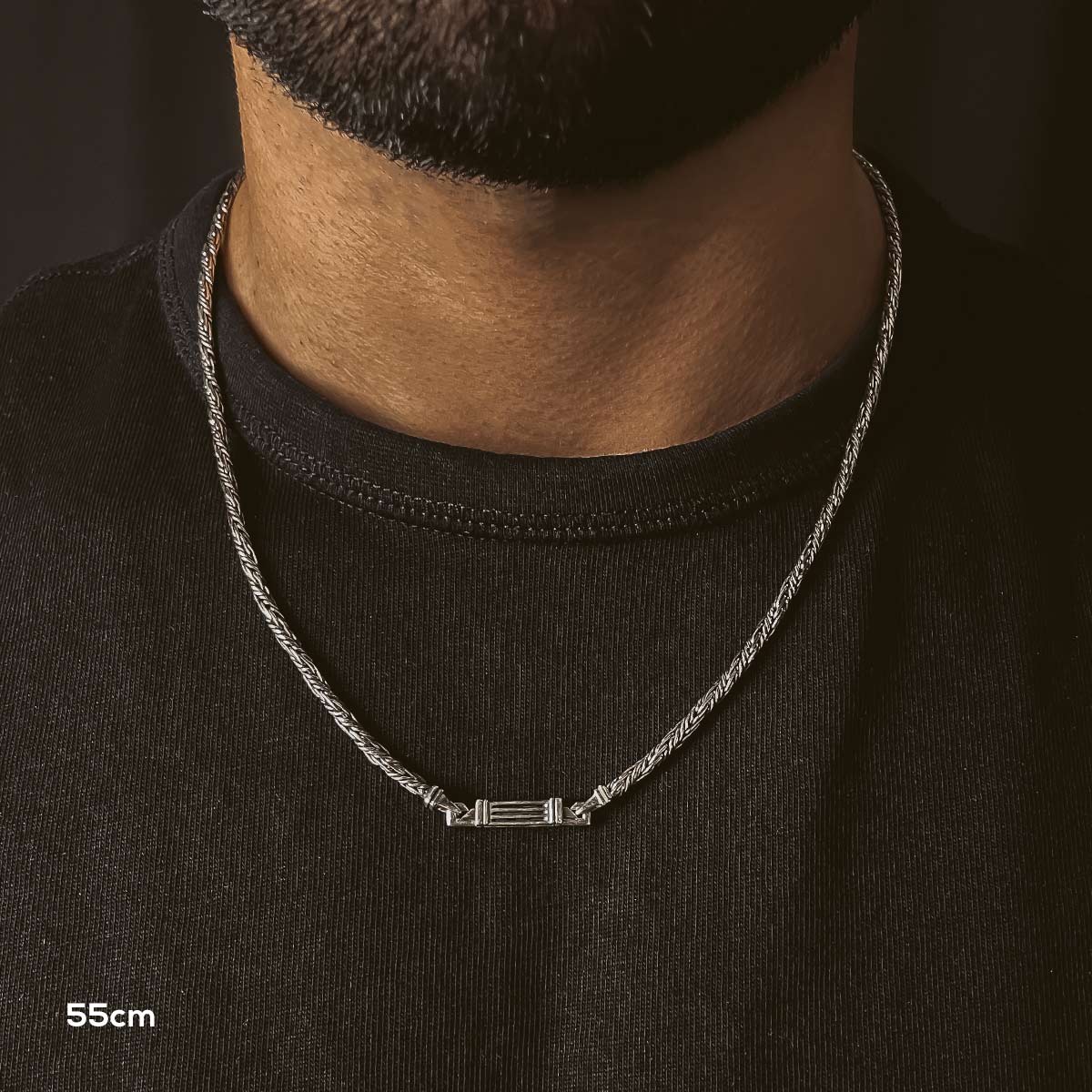 Nadir - Twisted Sterling Silver Rope Chain Necklace 3mm - Image 6
