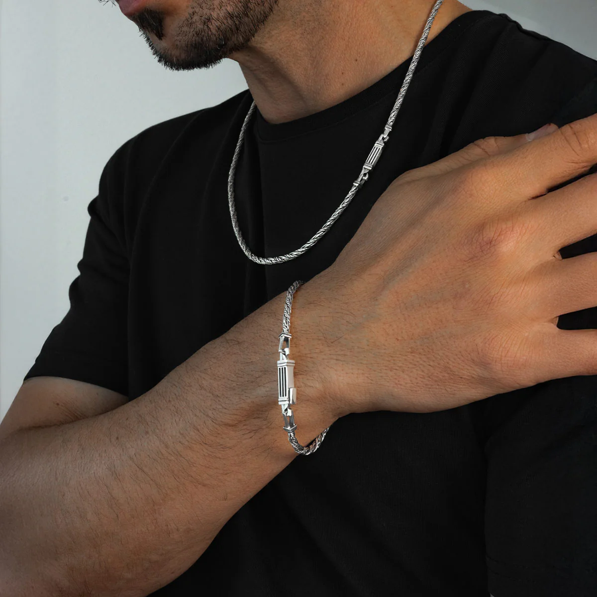 Nadir - Sterling Silver Twisted Rope Chain Bracelet – 3mm - Image 8
