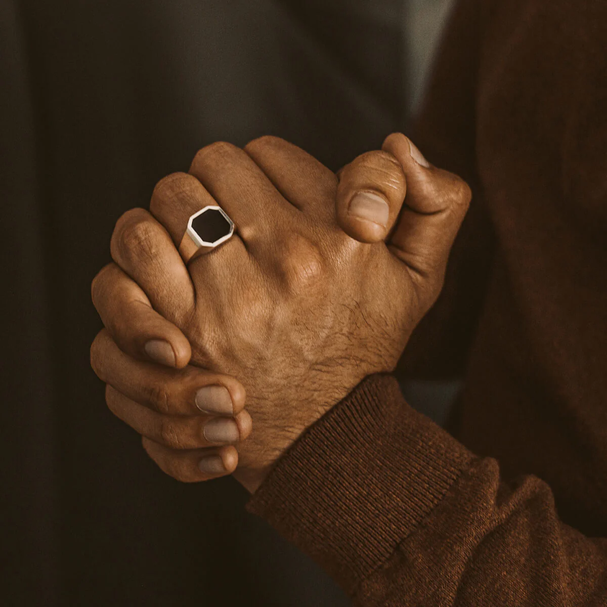 Naim - Black Onyx Signet Ring 13mm - Image 4