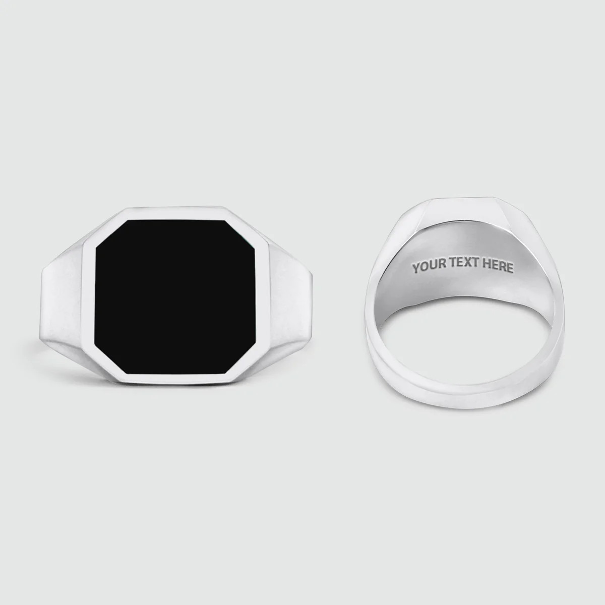 Naim - Black Onyx Signet Ring 13mm - Image 5