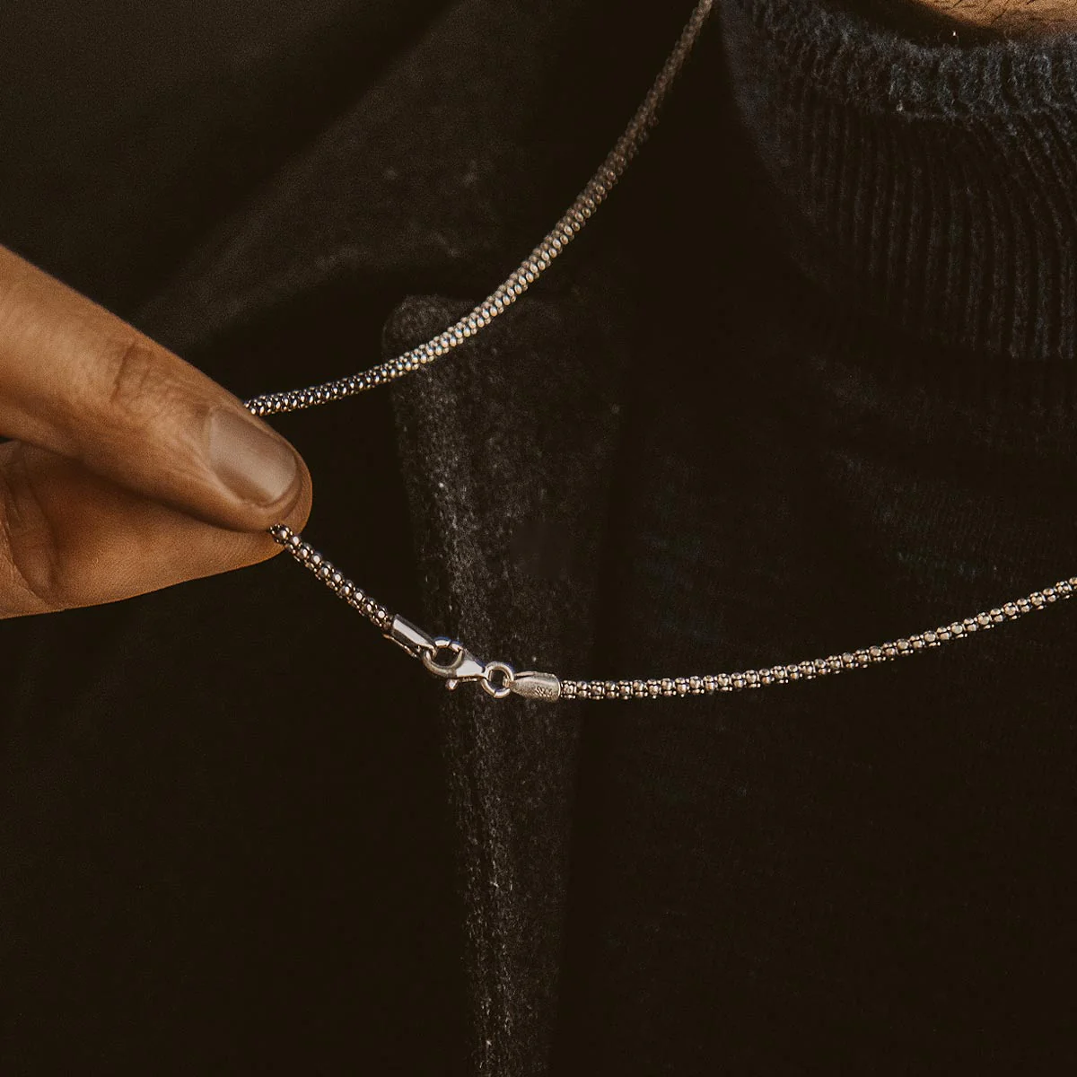 Naseeb -  Elegant Sterling Silver Chain Necklace 2.5mm - Image 4
