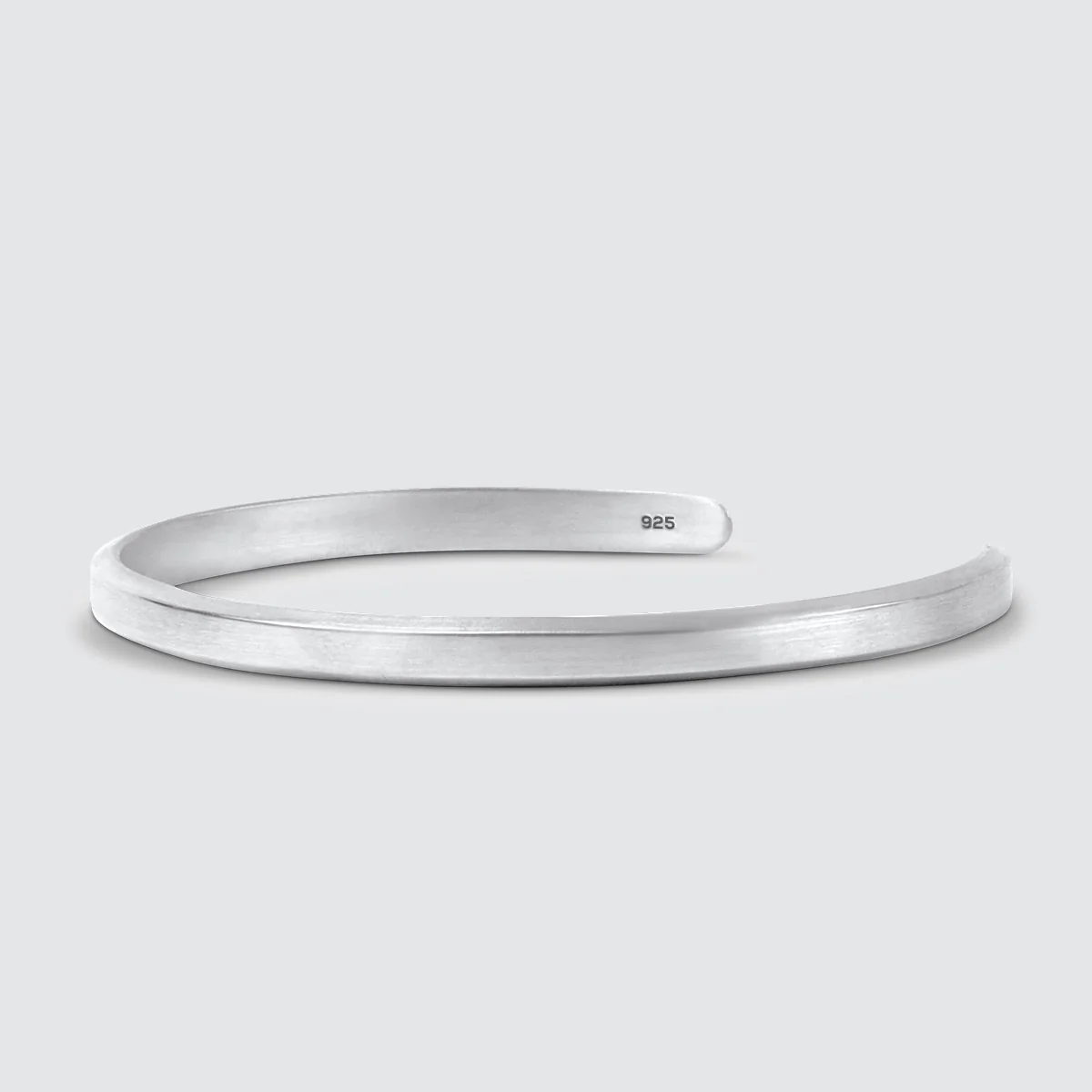 Noor - Brushed Silver Bangle Bracelet 5mm - Image 7