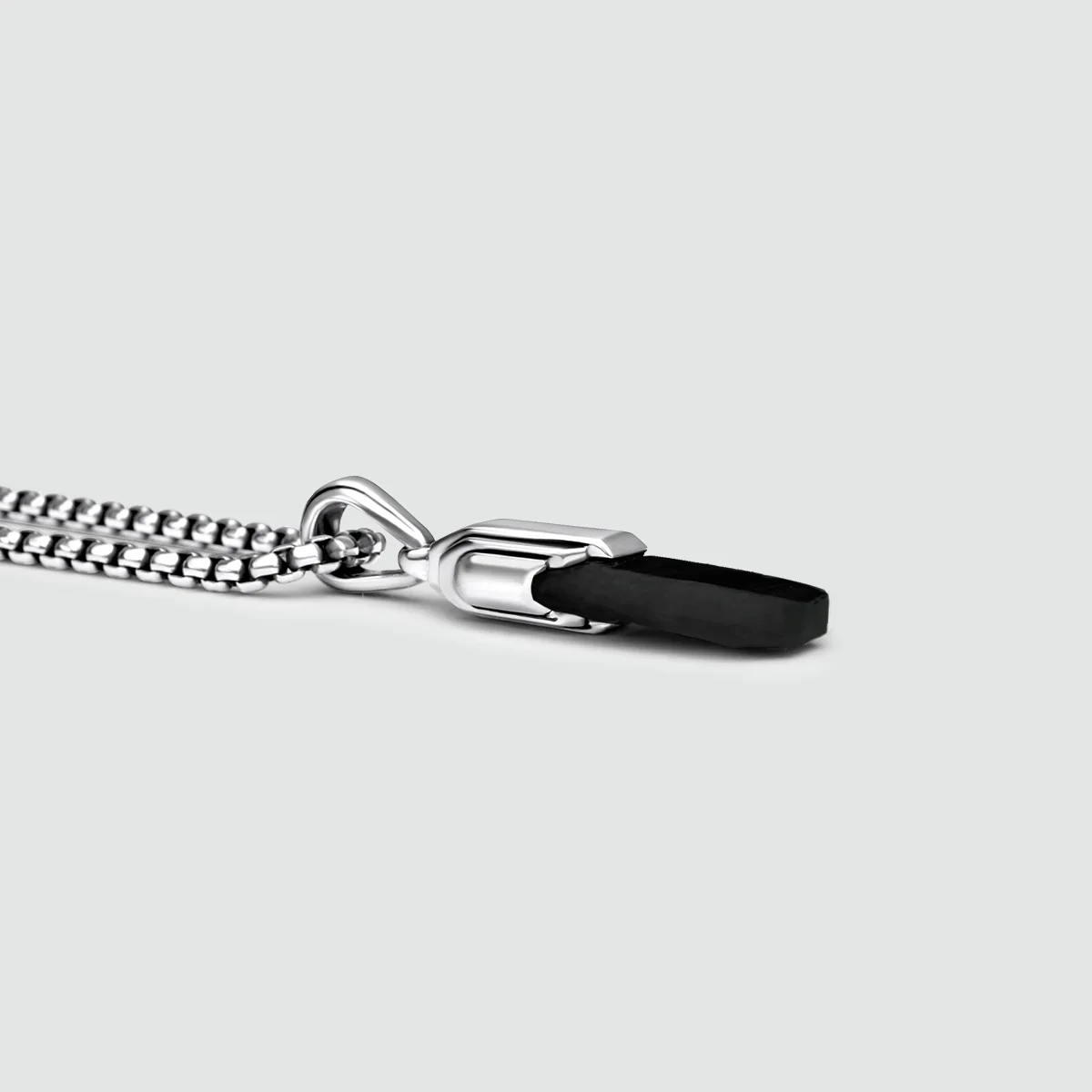 Tahsin - Art Deco Silver Black Onyx Pendant - Image 11