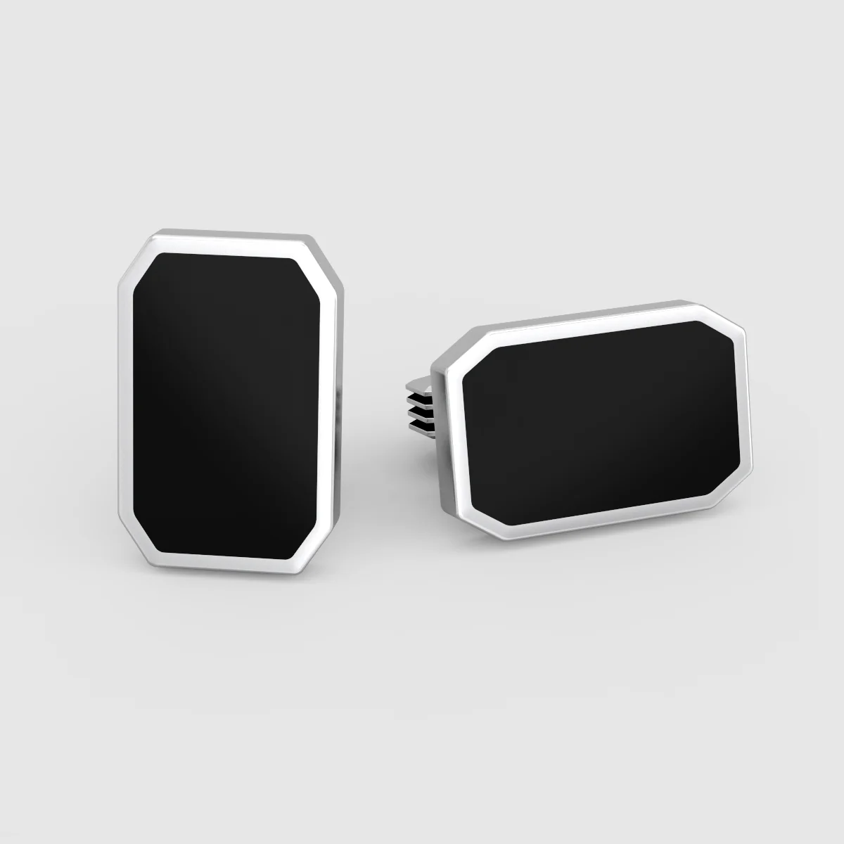 Rael – Black Onyx Silver Cufflinks 15mm - Image 5