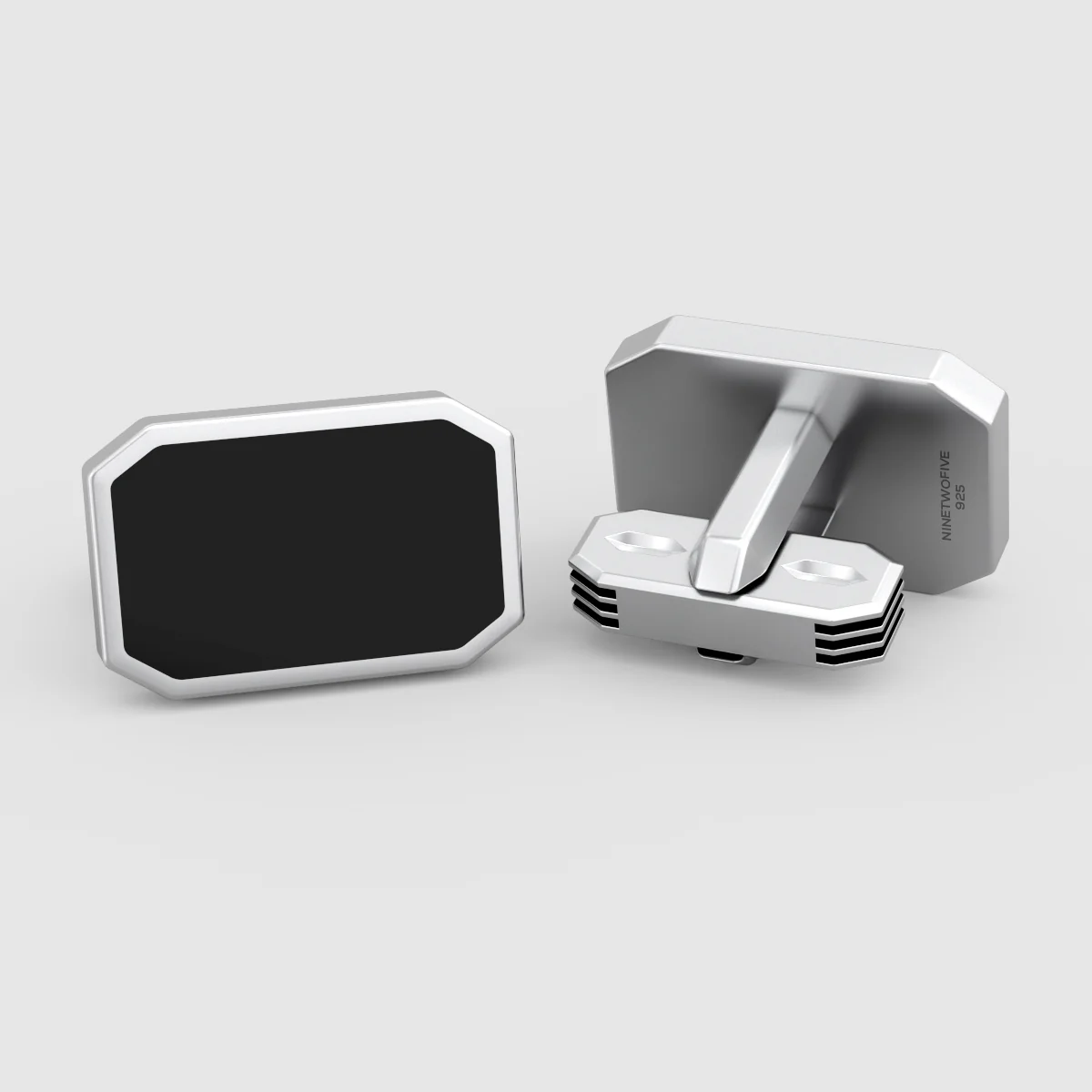 Rael – Black Onyx Silver Cufflinks 15mm - Image 6