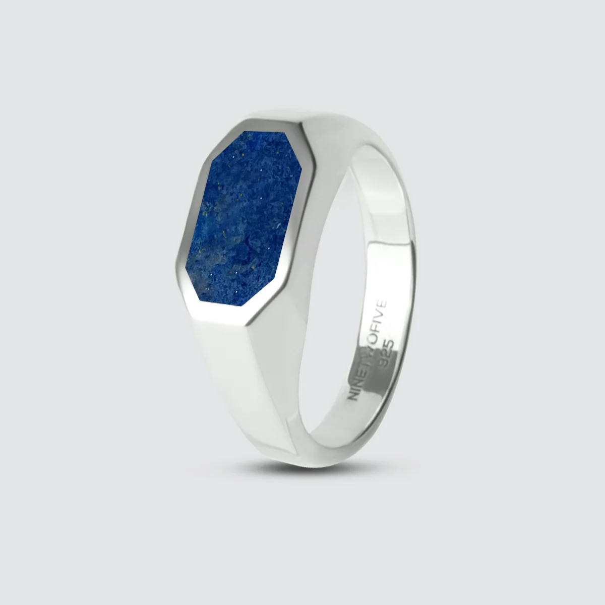 Rafiq - Elegant Lapis Lazuli Signet Ring 7mm - Image 3