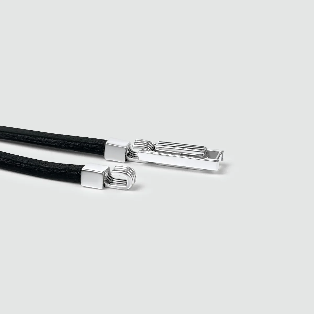 Rami - Genuine Black Leather Bracelet 5mm - Image 11