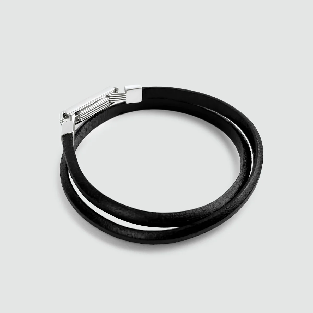 Rami - Genuine Black Leather Bracelet 5mm - Image 6