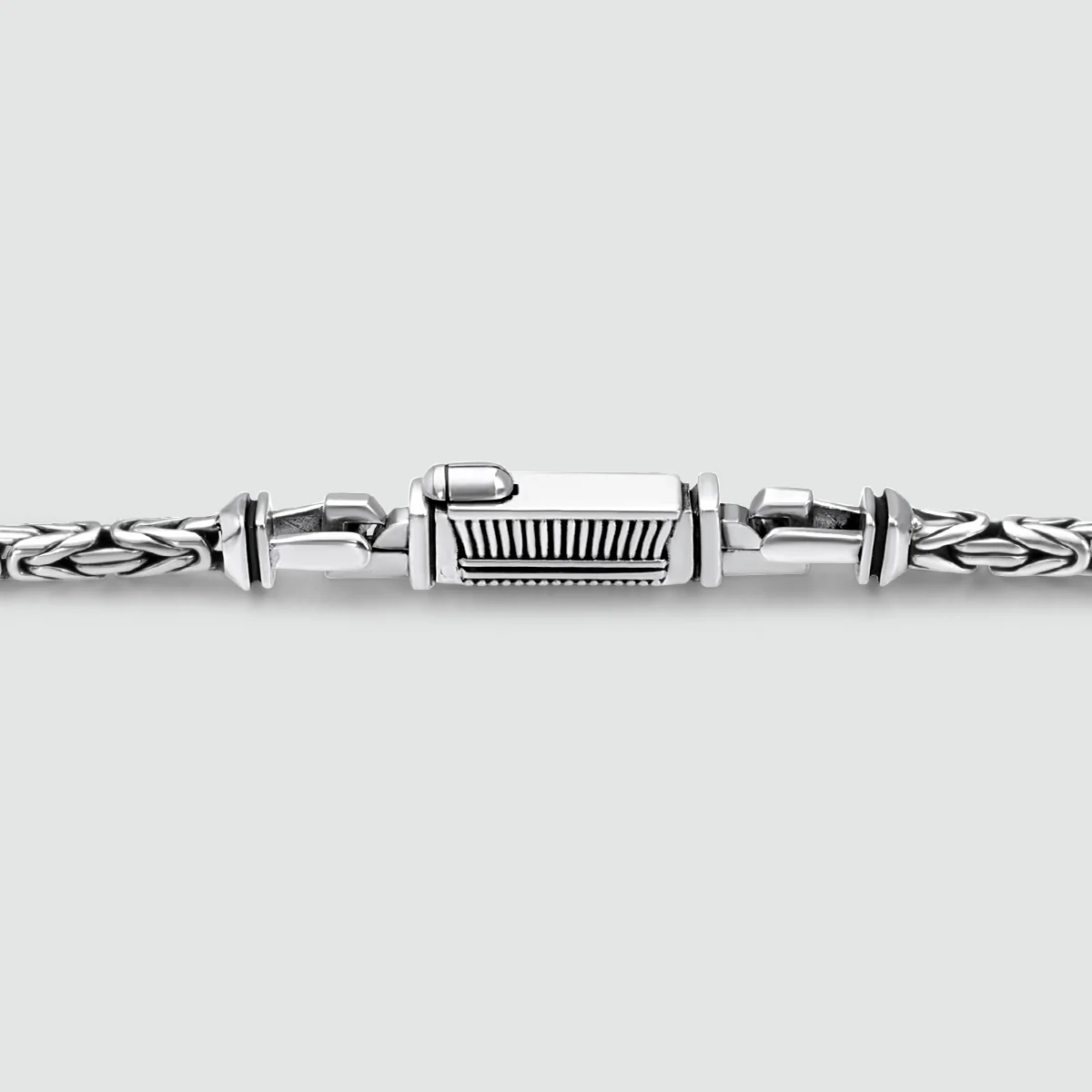 Ramsi - Cavetto Sterling Silver Byzantine Chain Necklace 3.5 mm - Image 5