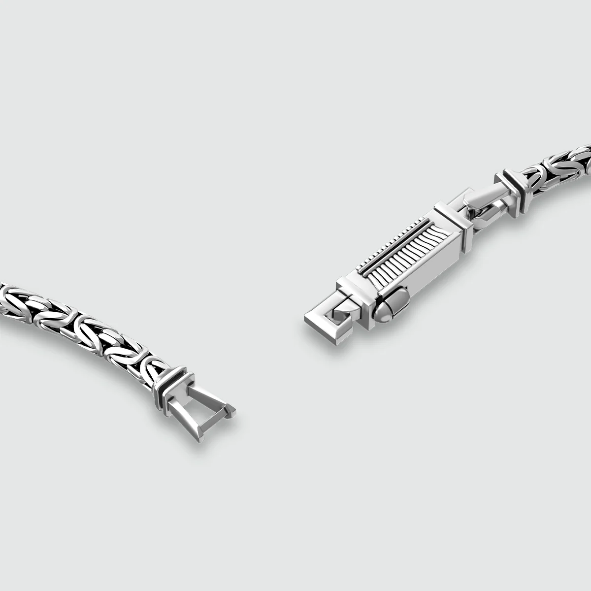 Ramsi - Cavetto Sterling Silver Byzantine Bracelet 3.5mm - Image 10