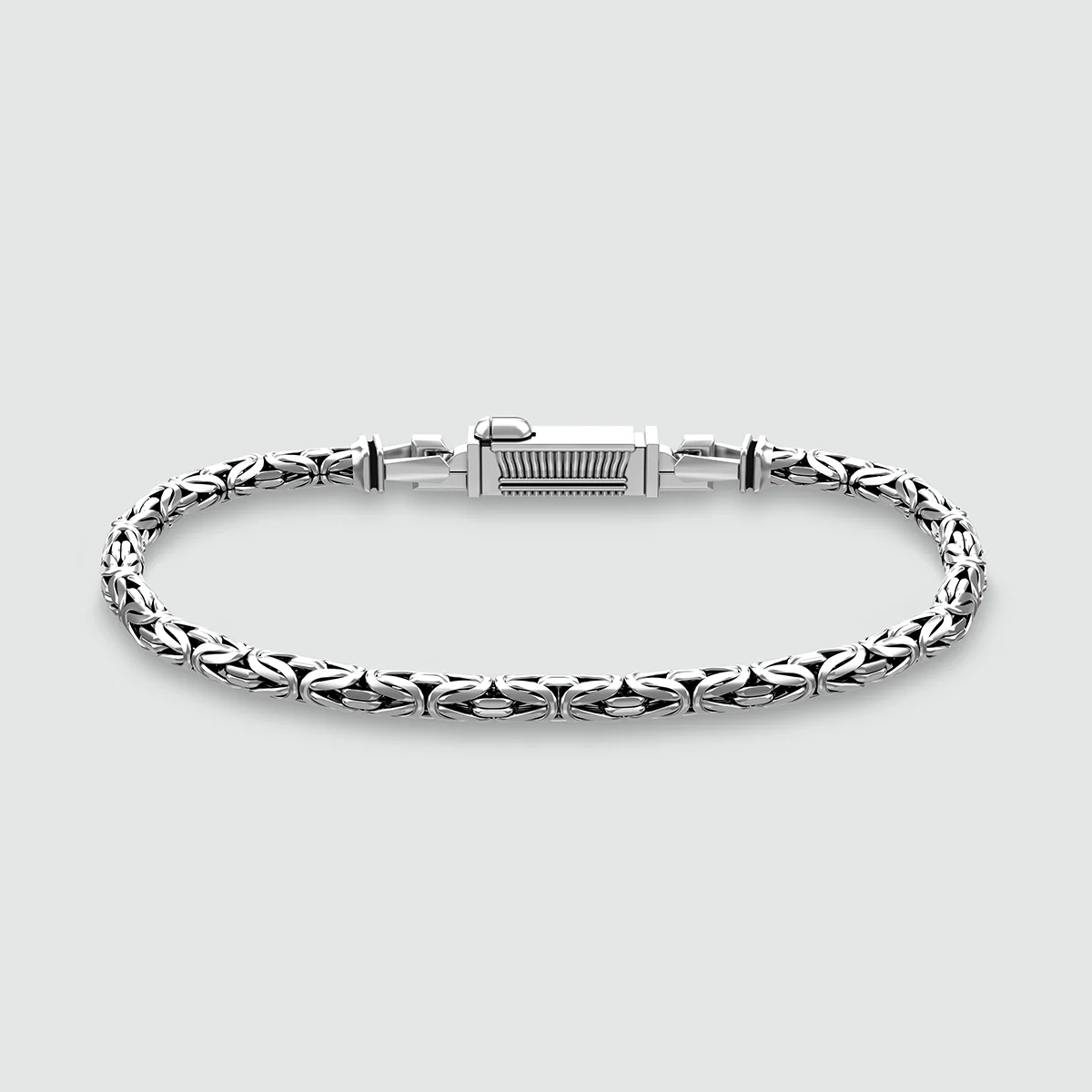 Ramsi - Cavetto Sterling Silver Byzantine Bracelet 3.5mm - Image 7