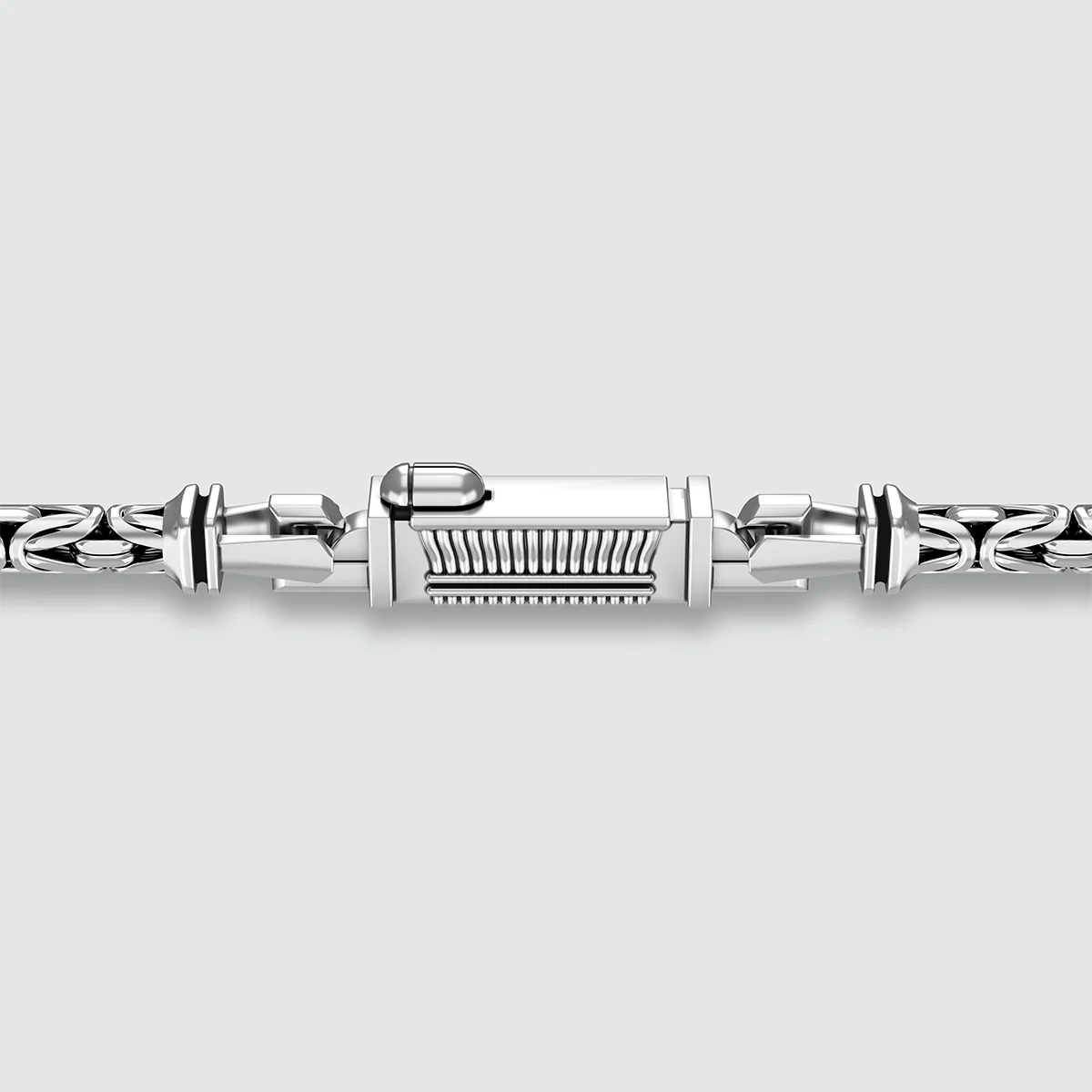 Ramsi - Cavetto Sterling Silver Byzantine Bracelet 3.5mm - Image 9