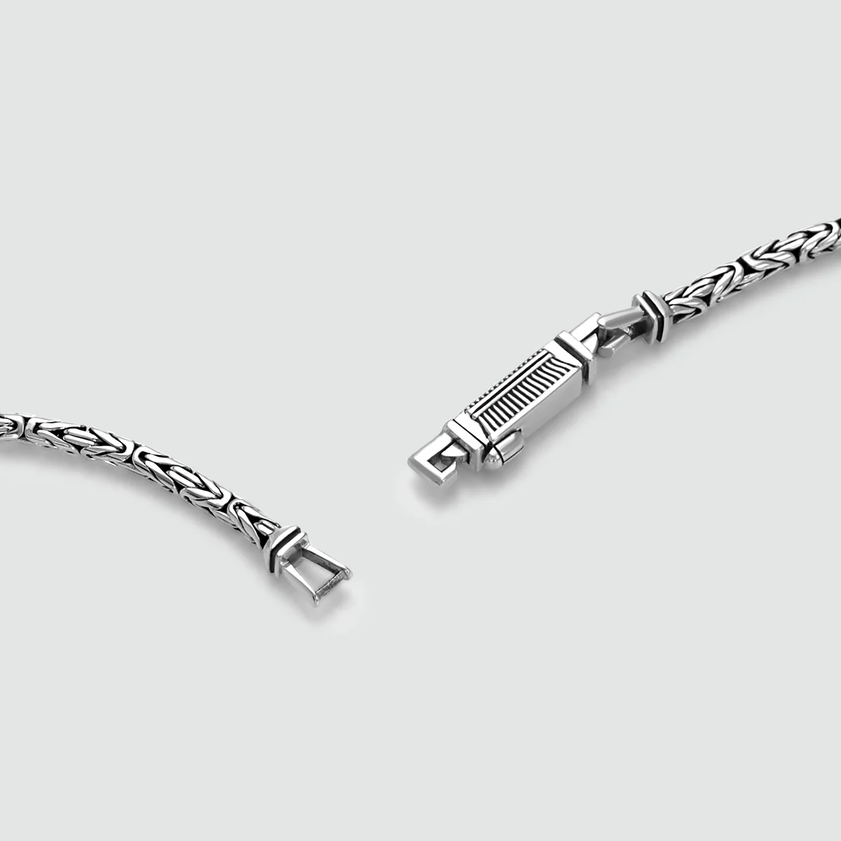Ramsi - Cavetto Sterling Silver Byzantine Chain Necklace 3.5 mm - Image 13