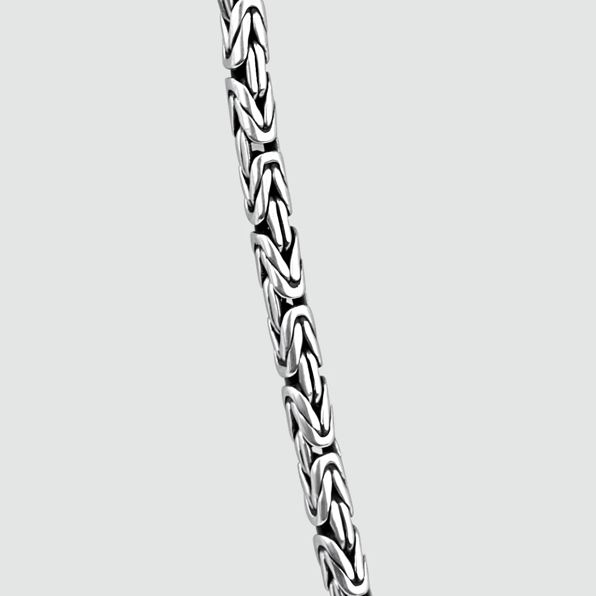 Ramsi - Cavetto Sterling Silver Byzantine Chain Necklace 3.5 mm - Image 3
