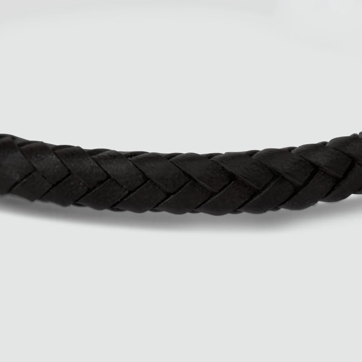 Rasil - Braided Black Leather Bracelet with Sterling Silver 5.5mm - Image 9