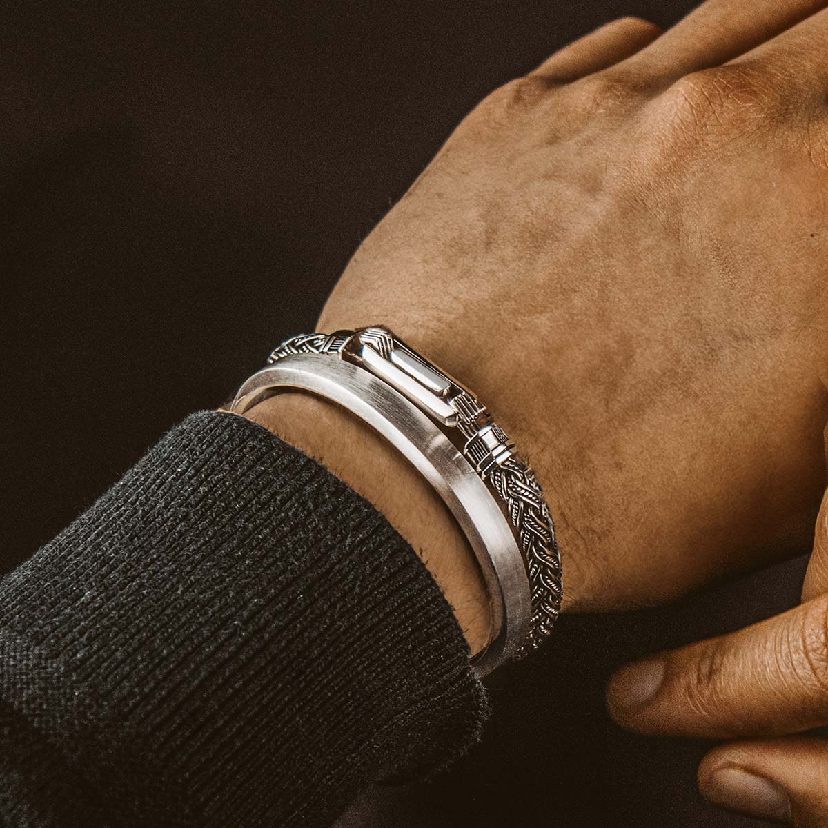 Rasim - Silver Braided Hexagon Bracelet 6mm - Image 10