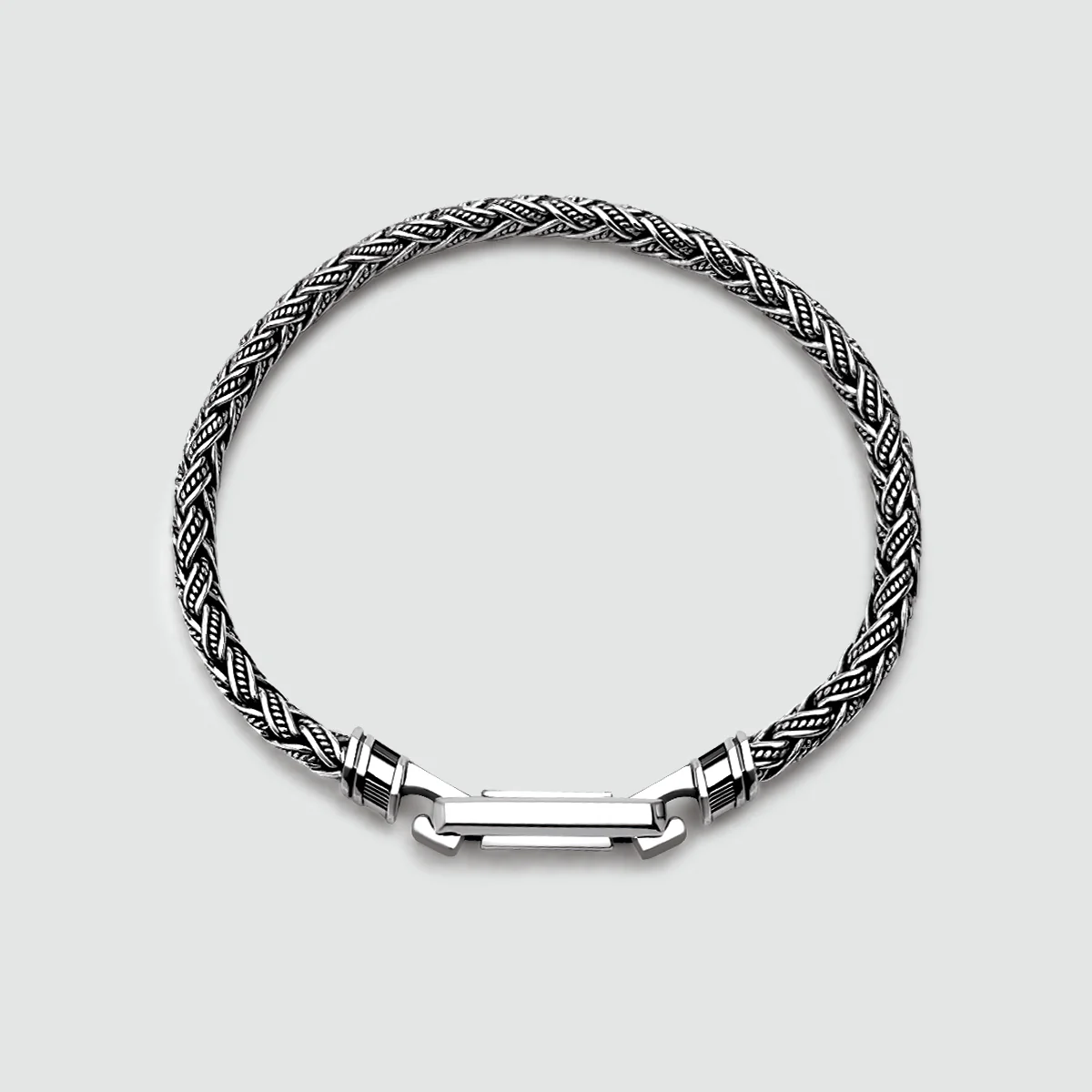 Rasim - Silver Braided Hexagon Bracelet 6mm - Image 11