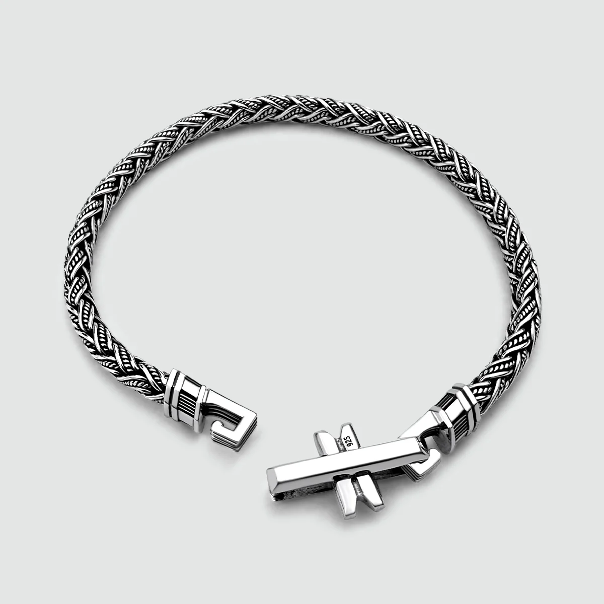 Rasim - Silver Braided Hexagon Bracelet 6mm - Image 13