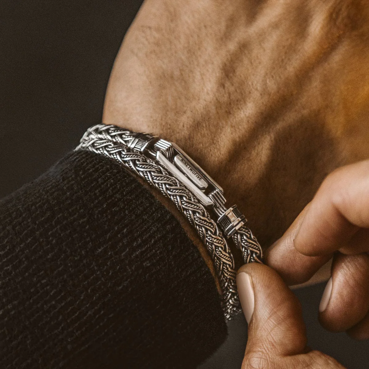 Rasim - Silver Braided Hexagon Bracelet 6mm - Image 14