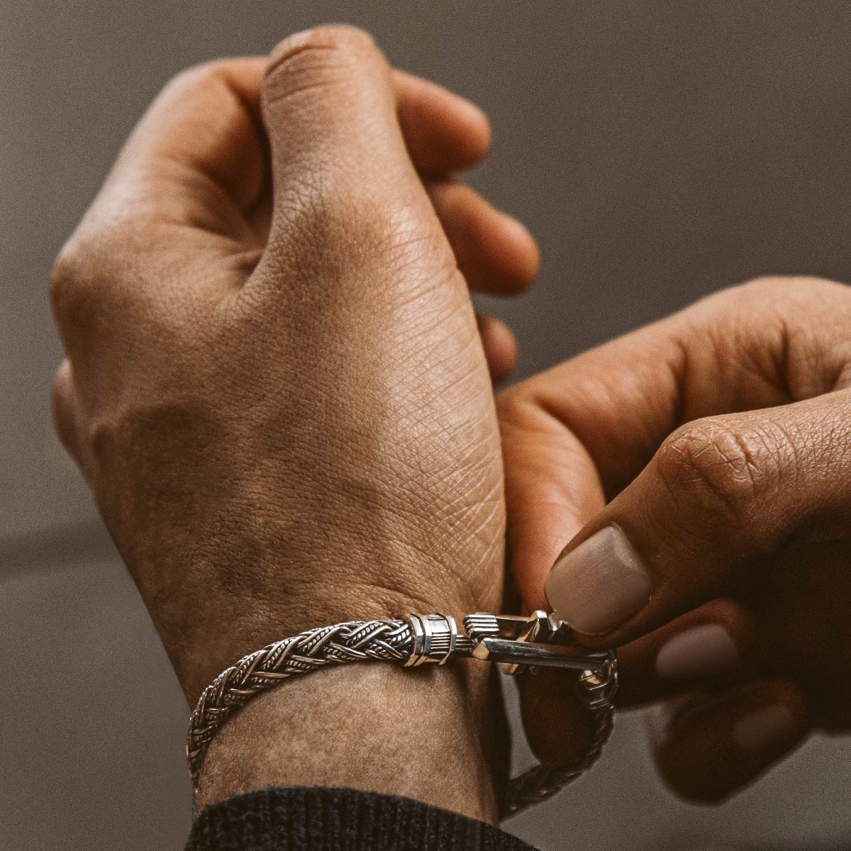Rasim - Silver Braided Hexagon Bracelet 6mm - Image 6