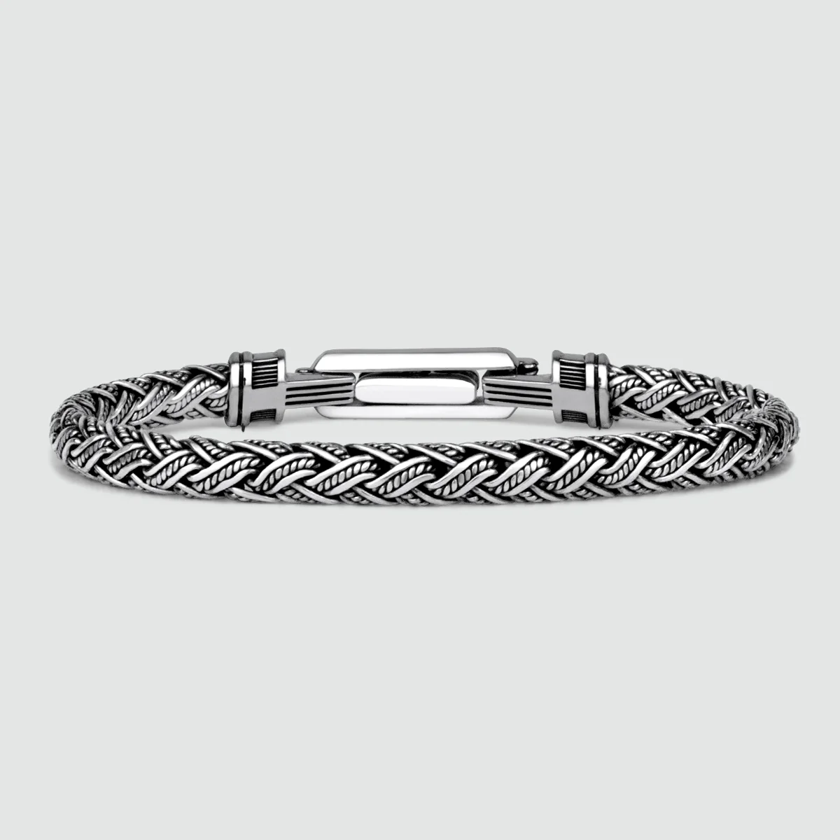 Rasim - Silver Braided Hexagon Bracelet 6mm - Image 9