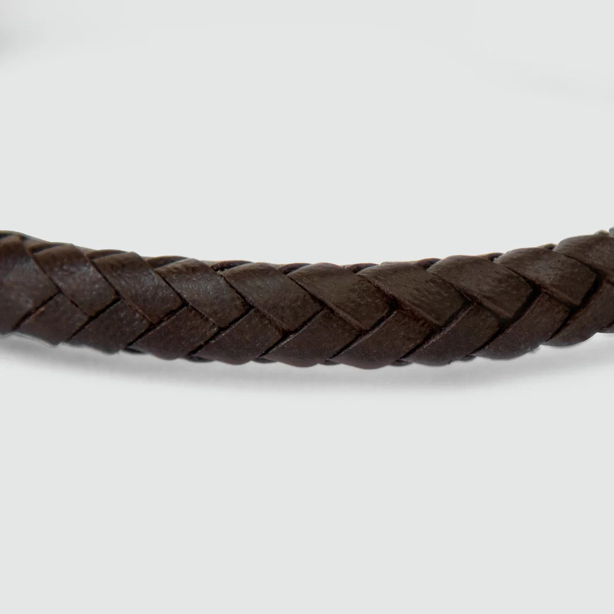 Rasiq - Braided Dark Brown Leather Bracelet with Sterling Silver 5.5mm - Image 8