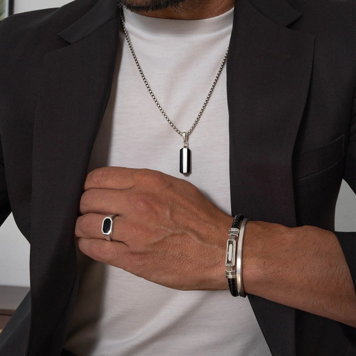 Samir – Sterling Silver Black Onyx Pendant - Image 6