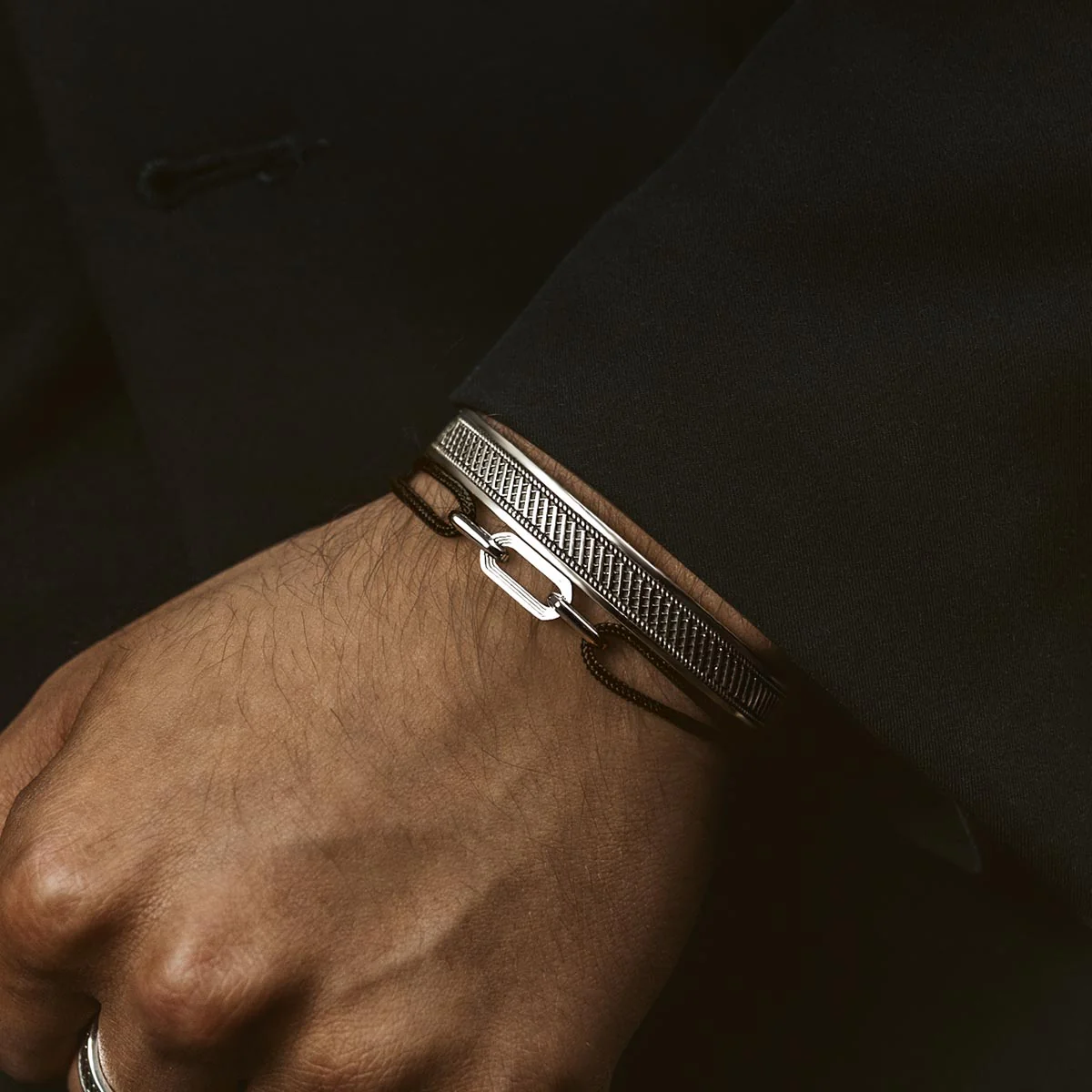 Aarif – Black Rope Chain Link Bracelet - Image 2