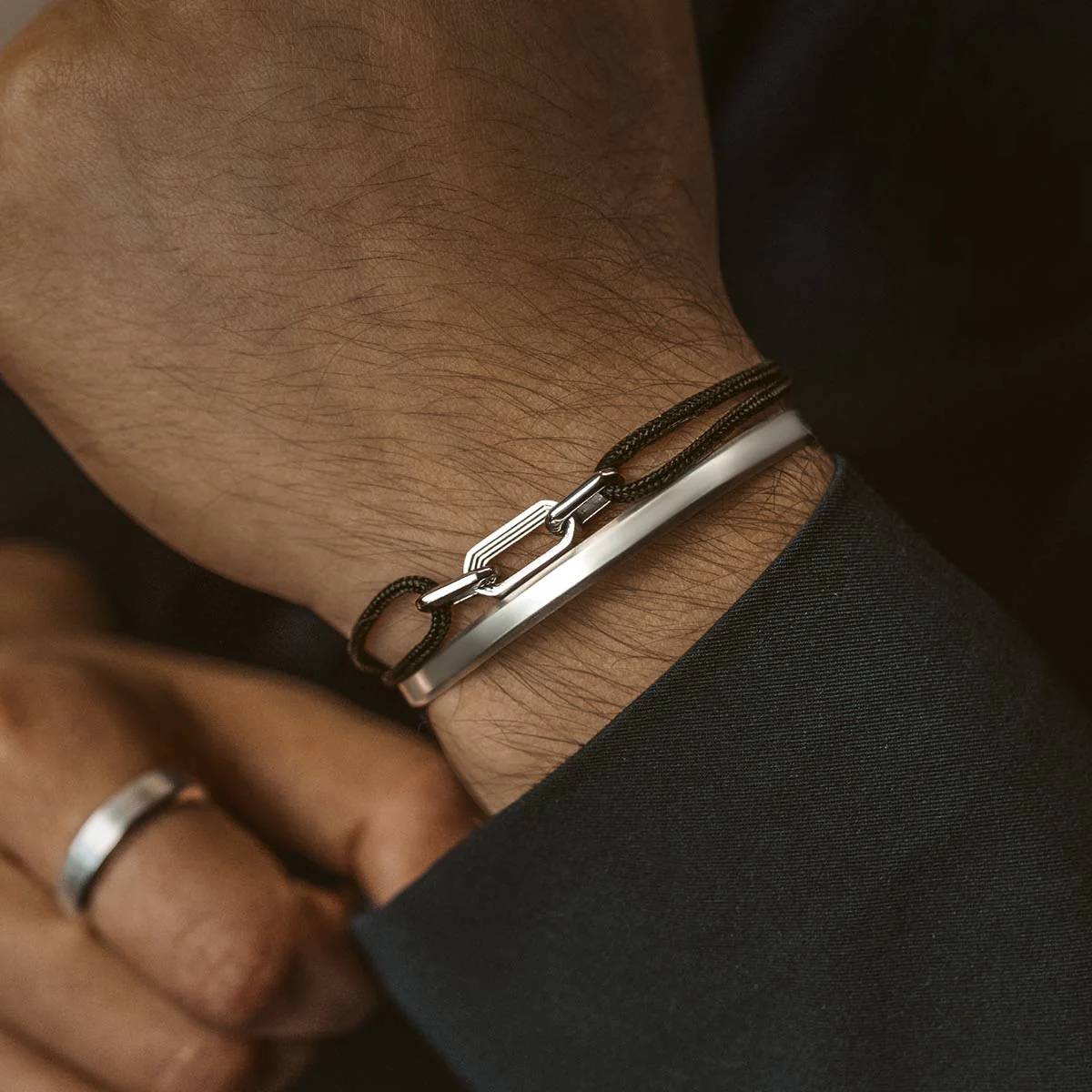 Aarif – Black Rope Chain Link Bracelet - Image 4