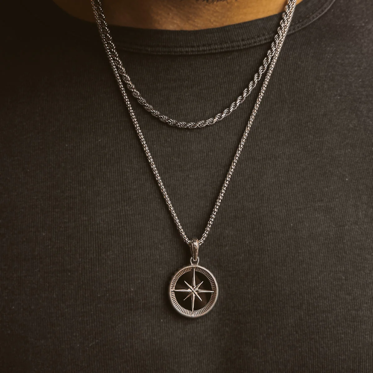 Safar - Sterling Silver Onyx Compass Pendant - Image 10