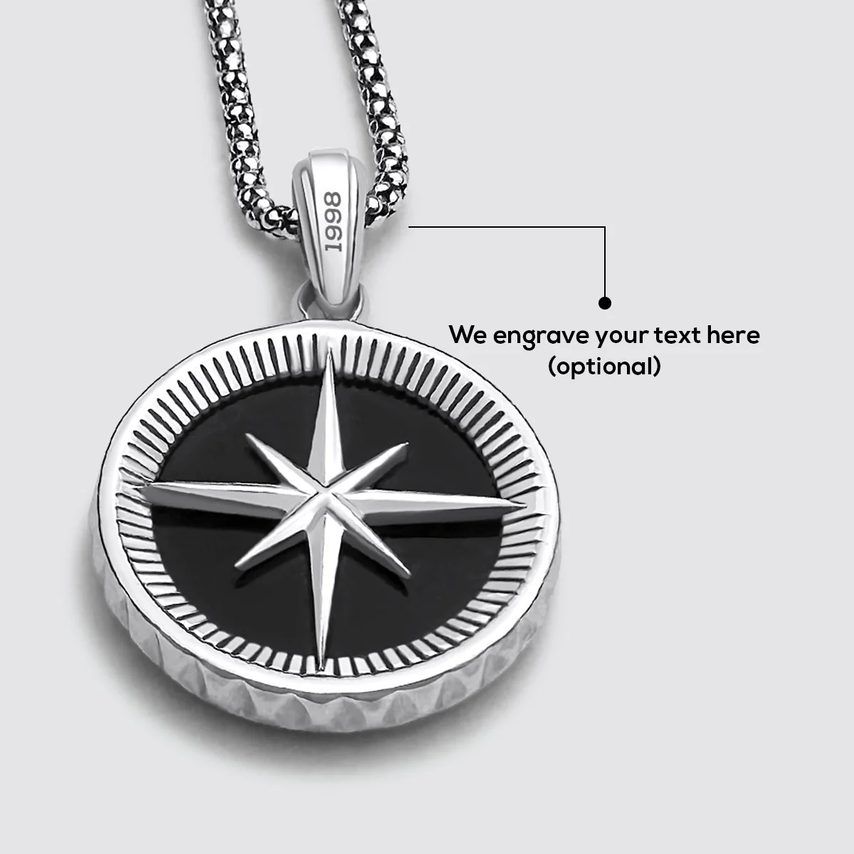 Safar - Sterling Silver Onyx Compass Pendant - Image 12