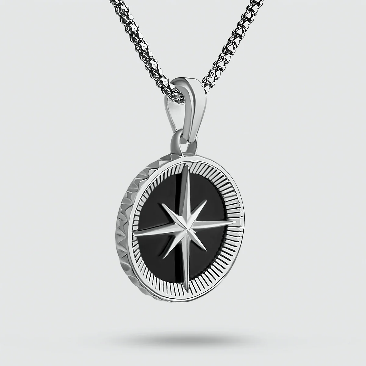 Safar - Sterling Silver Onyx Compass Pendant - Image 3
