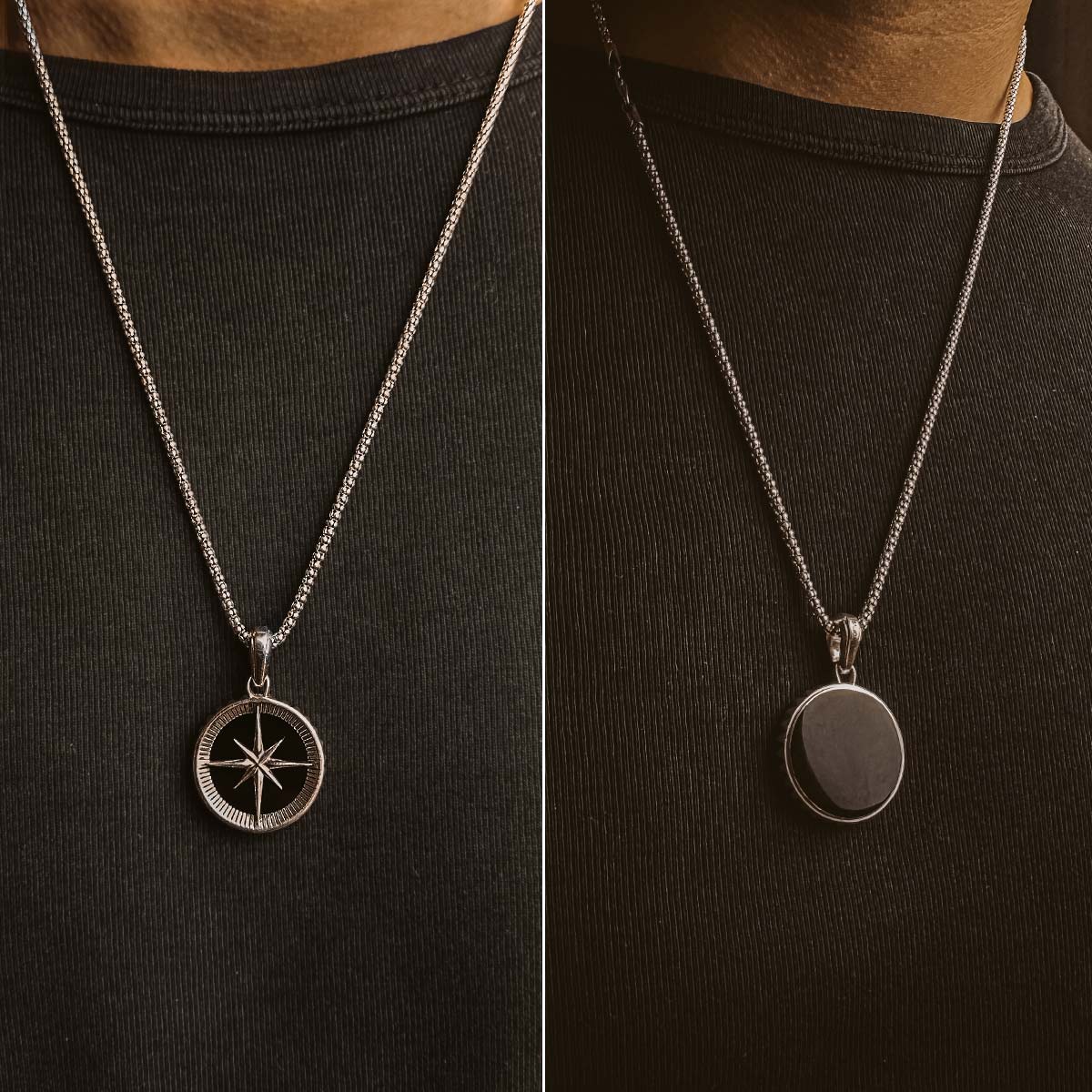 Safar - Sterling Silver Onyx Compass Pendant - Image 6