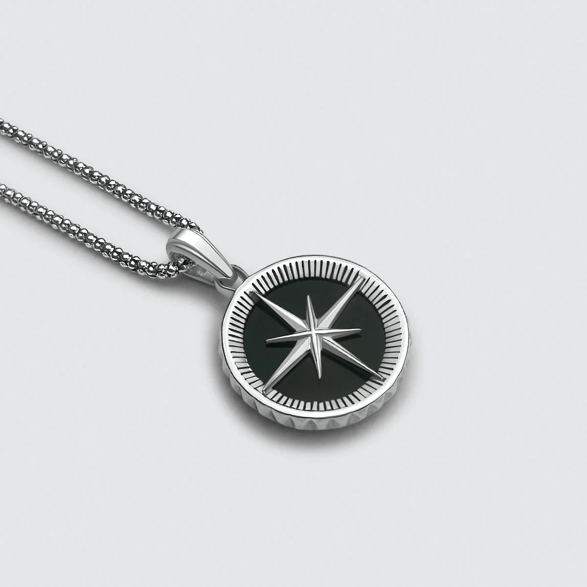 Safar - Sterling Silver Onyx Compass Pendant - Image 9