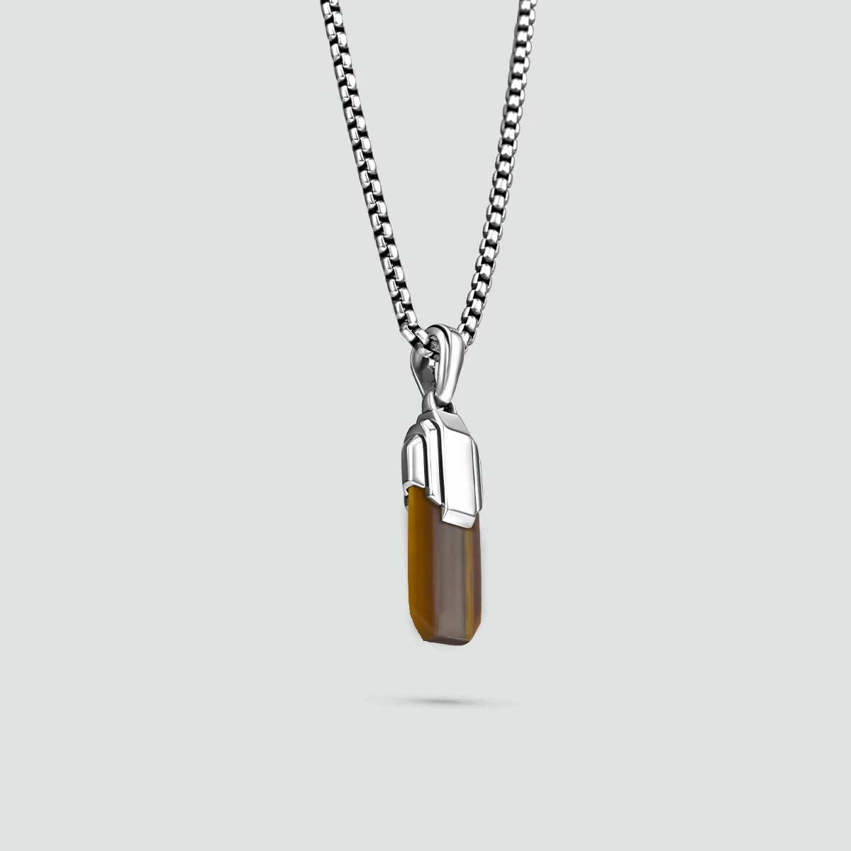 Tahqim - Art Deco Silver Tiger Eye Pendant - Image 3